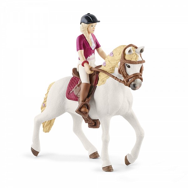 Shleich Blondýna Sofia s pohyblivými klouby na koni