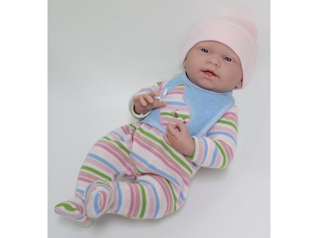Realistické miminko Berenguer PANENKA 38cm HOLČIČKA v pyžamu 