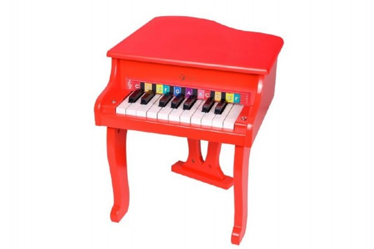 Piánko/Klavír dřevo  v krásném červeném provedení.
