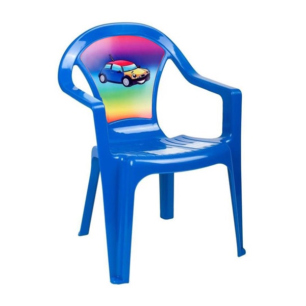 Dětská židlička modrá s autem
