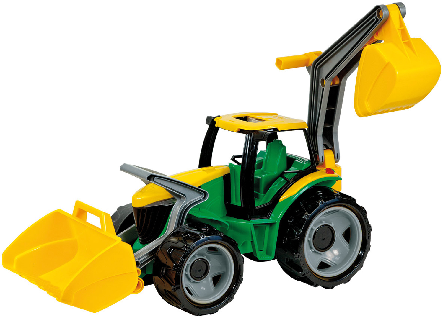 MAXI Traktor velký se lžící a bagrem zelenožlutý 107 cm 