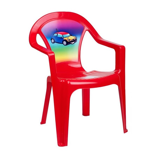 Dětská židlička červená s obrázkem