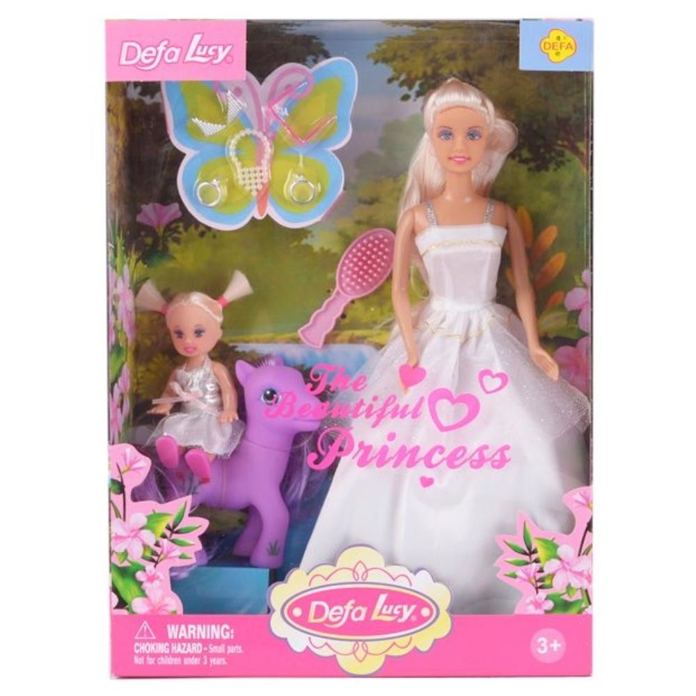 Panenka Barbie Lucy princezna se sestrou a poníkem 