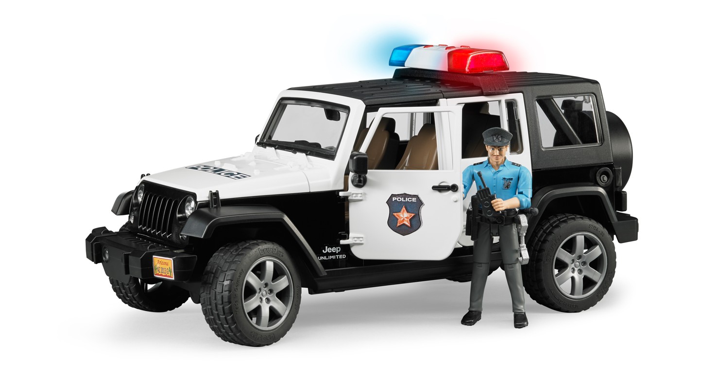 BRUDER 02526 (2526) - JEEP WRANGLER RUBICON Policie s figurkou policisty 