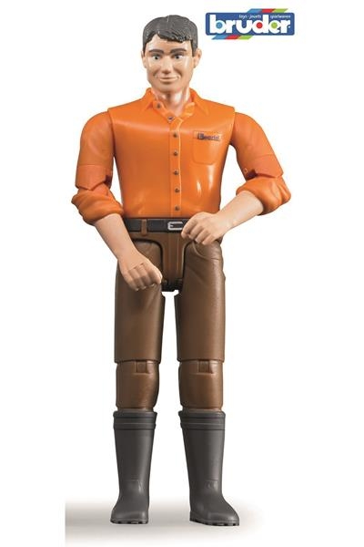 Bruder BWORLD 60007 MUŽ - oranžová košile, hnědé kalhoty