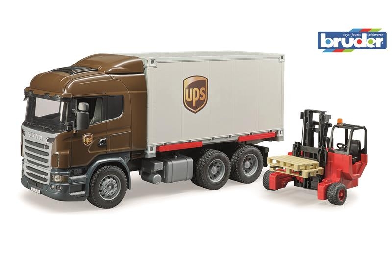 Bruder 3581 Logistická Scania R UPS s příslušenstvím