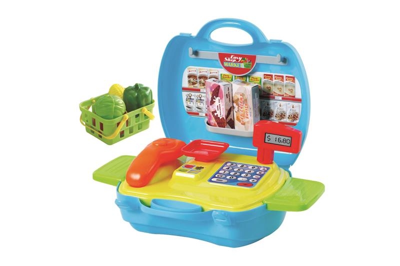 Hrací kufr pokladna - kasa -mobilní obchod s potravinami PLAY GO AKCE pouze do vyprodání zásob!