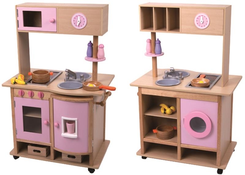    Dětská dřevěná oboustranná kuchyňka s příslušenstvím velká AKCE pouze do vyprodání zásob!