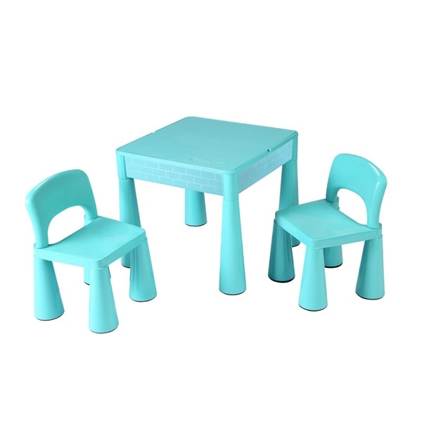 Dětský stůl se židlemi barva modrá víceúčelový LEGO stoleček 