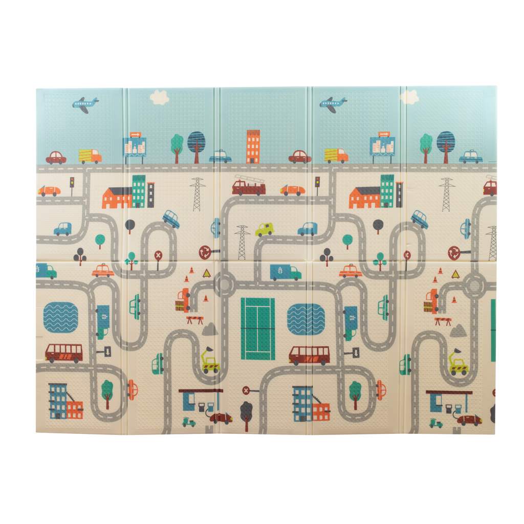 Multifunkční skládací hrací podložka pěnový koberec město 200 x 150 cm