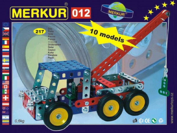  Stavebnice MERKUR 012 Odtahové vozidlo 10 modelů 217 ks 