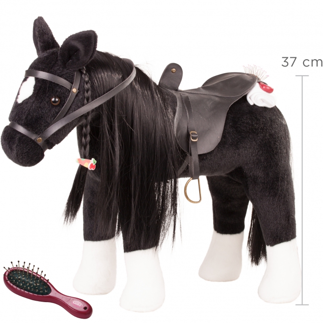 Götz česací kůň černý- koník pro panenky 52 cm NOVINKA 