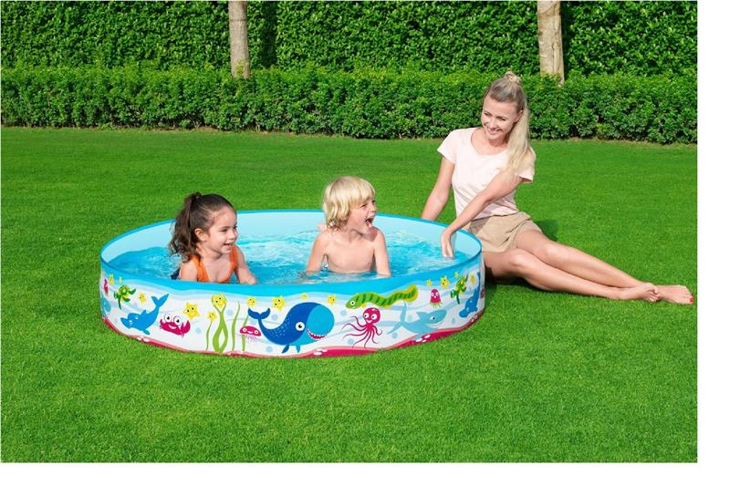 Dětský nenafukovací samonosný bazén s pevnou stěnou Podvodní svět 152 cm 