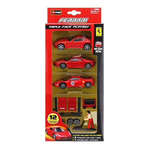 Auto Ferrari  kovové 10 cm 3 kusy 