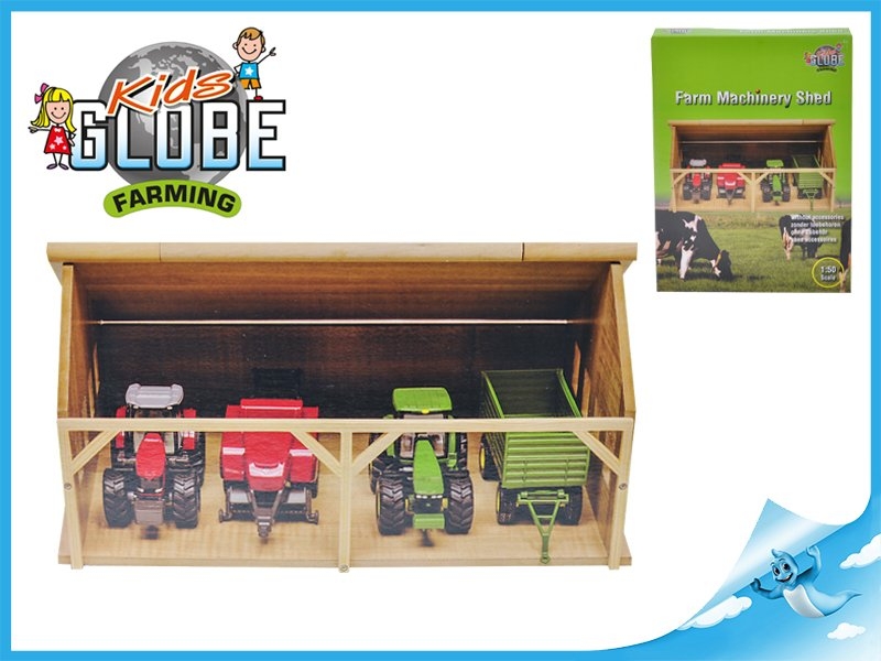 Garáž dřevěná pro traktory 1:50 v krabičce