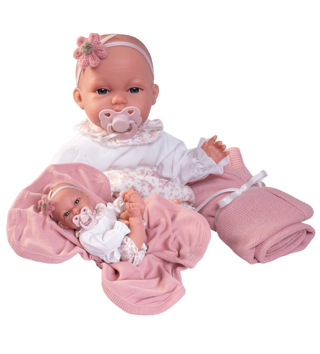Antonio Juan 70358 TONETA - realistická panenka miminko se speciální pohybovou funkcí a měkkým látkovým tělem - 34 cm