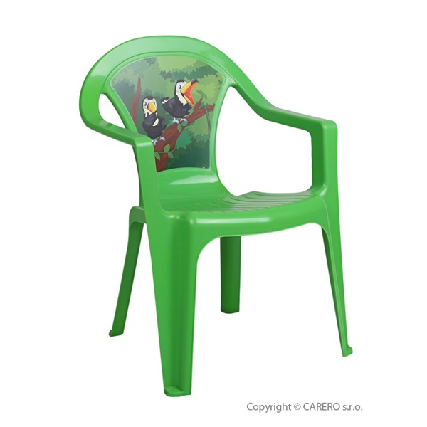 Dětská židlička zelená s obrázkem 