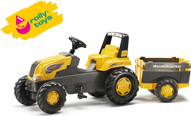   Šlapací traktor Rolly Junior s Farm vlečkou - žlutý AKCE 