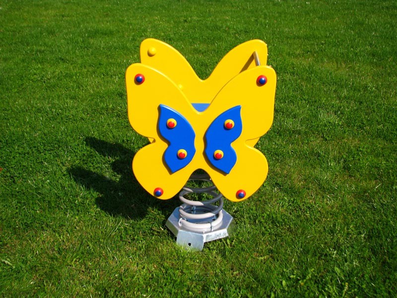 Dětské houpadlo na pružině motýl - žlutý