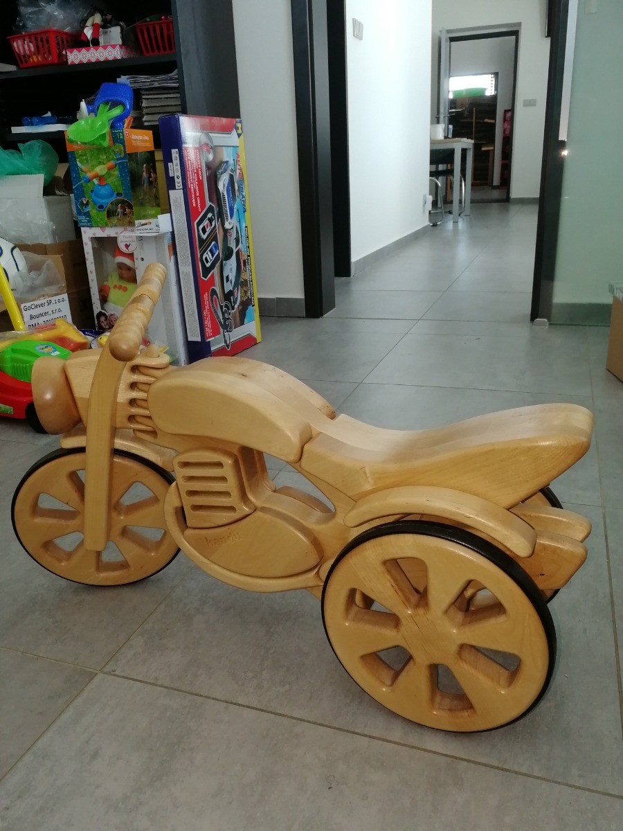 Dřevěná dětská motorka  odrážedlo MASIV 80 cm  
